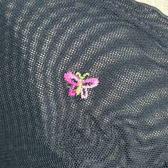 Y2K Victoria’s Secret Black Sheer Mesh Butterfly Embroidered Cami size Small - Picture 5 of 13